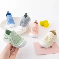 Tênis de malha antiderrapante respirável infantil, sapatos infantis, bebês meninas, meninos, fundo macio, confortável, crianças, casual, 2024 - loja online