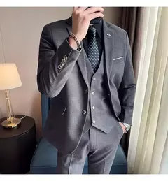 Terno xadrez formal masculino, vestido de noiva noivo, blazer de festa, calças, jaqueta, colete, calças, high-end, casual, escritório, marca - Wolf Magazine
