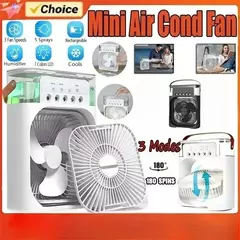 2025 portátil umidificador ventilador condicionadores de ar usb ventilador elétrico led night light névoa água diversão 3 em 1 refrigerador de ar na internet