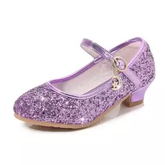 Imagem do Sapato de salto alto de cristal infantil, sandálias de cristal, fivela, princesa sapato de dança, desempenho estudantil, couro, meninas, moda