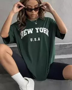 Blessyuki-Camisetas femininas estampadas com carta nova-iorquina, camisetas básicas com decote em O, streetwear retrô casual, tops harajuku para senhoras, plus size, verão - loja online