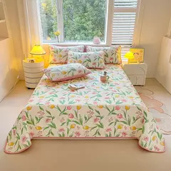 Novo 2 pessoas capa de cama meninas grade colcha capas de cama de casal venda quente algodão lavado 2025 verão colchas e cobertores cobertor - comprar online