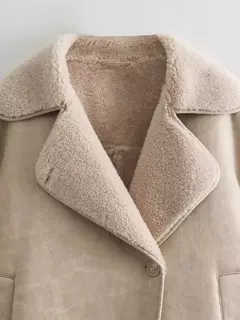 Jaquetas grossas de couro falso femininas, casacos com mistura de lã quente, jaqueta de pelúcia demi-estação, outerwear, outono, inverno, 2024 - Wolf Magazine