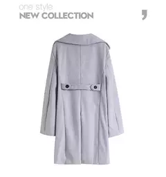 Casaco trench mistura de lã slim fit masculino, jaqueta monocromática, moda casual, alta qualidade, outono, inverno, 2024 - loja online