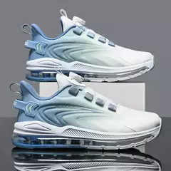 Tênis de corrida acolchoados para homens, tênis antiderrapantes, botões rotatórios, adequados para exterior, casual, conforto, alta qualidade, venda quente