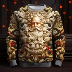Natal dos homens Papai Noel Impresso Moletons, Pai Pop 3D, Pullovers Gráfico Homem de Gingerbread, Roupas Engraçadas de Natal, Moda Infantil