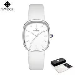 WWOOR-Relógio de quartzo de couro impermeável feminino, marca superior, pulseira de moda, relógio de luxo feminino, 2024 - Wolf Magazine