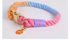 Coleira de cachorro arco-íris para animais de estimação, coleira para treinamento de caminhada com fivela de metal para cinto grande, médio e pequeno, coleira de algodão para cães - Wolf Magazine