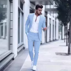 Ternos casuais slim fit masculinos para casamento, lapela de pico, smoking masculino do noivo, traje masculino, 2 peças na internet