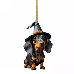 Desenhos animados Cute Dog Natal Enfeites, Xmas Tree Pendant, Fun Dachshund, Pendurado Decoração Presente, Fontes do partido, Casa, Decoração do carro