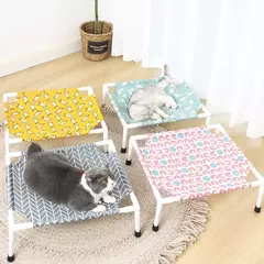 Almofada respirável para cama de gato, pano de substituição de cama para resfriamento de verão para cachorro, cama elevada, cama