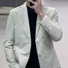 Casaco slim fit de manga comprida masculino, botão de lapela, casual de negócios, fino, simples, cor sólida, moda, primavera, verão, novo, 2024