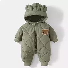 Macacão de urso dos desenhos animados do bebê, macacão infantil, outwear infantil, roupa grossa quente, forro de pele, inverno - Wolf Magazine