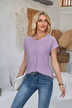 Imagem do Blusas vintage de grandes dimensões para mulheres, monocromáticas, casuais e soltas, camisas elegantes para jovens, tops femininos, moda, verão, 2024