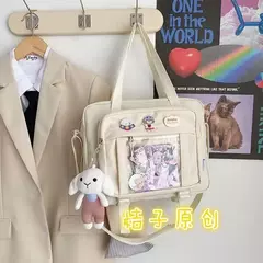 Bolsa Crossbody de Nylon Transparente para Mulheres Bolsa de Ombro Bolsa JK Meninas Japonesas do Ensino Médio, Bolsa de Livro Transparente, Segundo Elemento - loja online