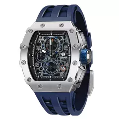 Tsar bomba tonneau relógios masculinos cristal de safira relógio de pulso vermelho à prova dwaterproof água cronógrafo data luxo presente natal para homem - loja online