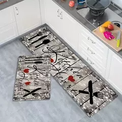 Tapete absorvente para sala de estar, Tapete de cozinha, Tapetes antiderrapantes, Capacho de entrada, Tapetes retro na internet