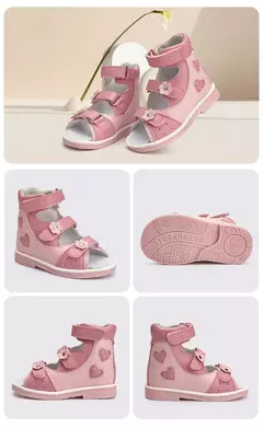 Criança Ortopédica Sandálias Princepard Meninas Crianças Sapatos Corretivos com Costas Altas e Tornozelo & Arch Suporte Brilhante Pink Pairing na internet