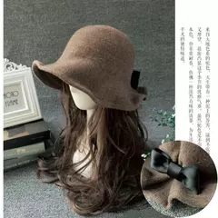 Chapéu de lã de bowknot vintage feminino, Fedoras para senhoras, cúpula de feltro para casamento Igreja Jazz, boné feminino elegante, outono e inverno na internet