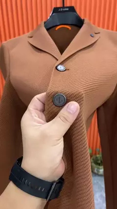Casaco masculino com peito único, casaco de vestido de negócios, blazer masculino elegante, jovem designer de luxo emo, marrom, nova moda, 2024 na internet