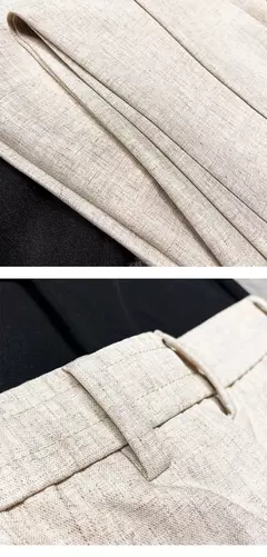 Calça casual de negócios slim fit monocromática masculina, terno de linho de alta qualidade, de escritório formal, social, plus size 38 - comprar online