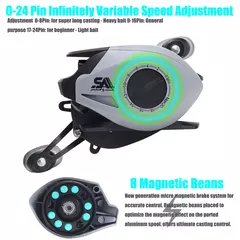 SAMOLLA Carretel de pesca de arremesso de tiro longo Carretel de fundição de água salgada 7.4;1 10KG Max Drag 6 + 1BB Disco de engrenagem de latão na internet