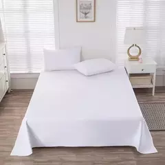 Lençóis de solteiro e casal, lençóis de algodão lavável, lençóis de hotel branco puro, fronhas não incluídas, One Piece, uso doméstico, B & B