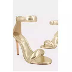 Sandália stiletto feminina, sandália de uma alça para meninas, salto sexy com zíper traseiro, estilo conciso, dourado, verão, 2022 - comprar online