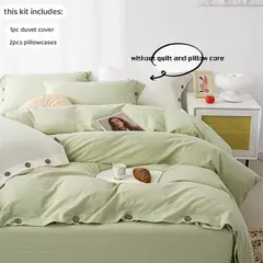 Conjunto de edredão duplo, Conjunto de cama de algodão torção sólida, Quilt Cover King Size, 100% Algodão, 220x240, 3Pcs