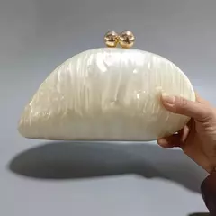 Oval Irregular Pérola Acrílico Box Evening Bag, Senhoras Designer De Luxo Bolsas, Festa De Casamento, Handmade Bolsas, Branco, Novo - Wolf Magazine