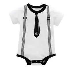 Bebê recém nascido Roupas de Verão Cavalheiro Rompers 0-12M Infnat Meninos Macacão de Algodão Masculino Bebe Roupas Corporais Gravata Impressão Manga Curta - comprar online