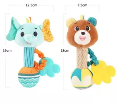 Chocalho de pelúcia macia Hand Grip Baby Toys Shaker Crinkle Squeaky Sensorial Acessórios de viagem para criança, Presentes - comprar online