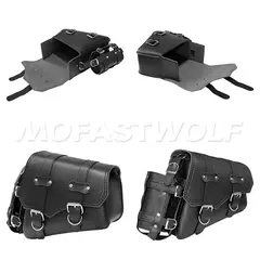Bolsa de couro para motocicleta, bolsa lateral à prova d'água para harley sportster, honda, suzuki, yamaha, kawasaki na internet