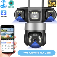 Câmera Wi-Fi para exteriores de 12 MP, 6K HD, lente tripla, telas triplas, câmera de segurança IP PTZ, rastreamento automático de pessoas, câmera CCTV à prova d'água, ICSEE - comprar online