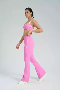 Imagem do Terno de Yoga Patchwork de duas peças para mulheres, cintura alta Flare Leggings, roupas de treino Fitness Sportswear agasalho