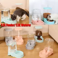 3.8l material pp alimentador para animais de estimação fonte de água tigela de bebida alimentador automático para animais de estimação grande gato cão dispensador de comida - comprar online
