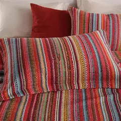 Bohemia Listrado Algodão Colcha Acolchoada para Cama, Colcha Set, Colcha de Verão Reversível, Cobertor Consolador, Cobertura de Cama Queen Size