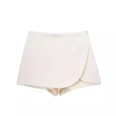 TRAF-Mini-saia de cintura alta feminina, calção envoltório, preto, rosa, sexo, verão, moda outono na internet