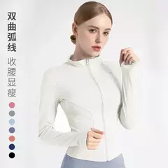 Imagem do Fato de treino de mangas compridas Slim Fit para mulheres, casaco fitness, tops de ioga com buracos, jaqueta de ginástica, moletom de treino 2024