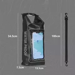 Saco seco impermeável para trekking, deriva, rafting, surf, caiaque, sacos de esportes ao ar livre, equipamento de acampamento, tela sensível ao toque, XA394Q, 2L