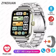 Imagem do Smartwatch Sport Full Touch com Caixa para Homens e Mulheres, Relógios de Fitness, Chamada Bluetooth, Açúcar no Sangue, Presente, Tela 1.83 ", Novo, 2024