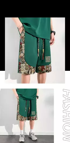 Shorts de homens bordados, roupa masculina, roupa de praia, basquetebol, corrida, calça casual de verão, tamanho grande, novo, 2024 - comprar online