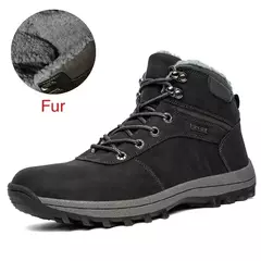 DEKABR-Botas de neve de pele de couro genuíno masculinas, sapato impermeável d - loja online