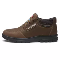 Botas de couro antiderrapante masculinas, tênis de lazer, sapatos de lazer, manter aquecido, algodão, luxo, inverno na internet
