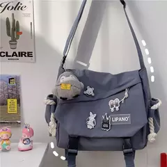 Bolsa Crossbody Japonesa de Grande Capacidade para Mulheres, Bolsas de Nylon, Ombro, Workwear Retro, Carteiro Bolsas