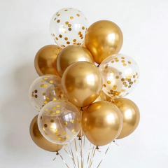 20 pçs metal ouro prata balões ouro glitter restos de papel balão transparente festa de aniversário decoração de casamento 12 polegada ballon - Wolf Magazine