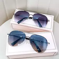 Óculos de sol gradiente anti-reflexo para homens, armação grande, óculos de sol piloto, uv400, moda