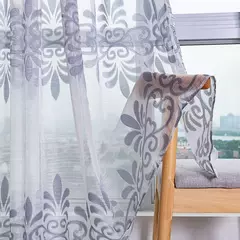 Tule Floral em Cortinas Puras, Tratamento Janela, Painel Persianas, Sala de estar, Quarto, Cozinha, Sombra, Roxo, Peônia - loja online