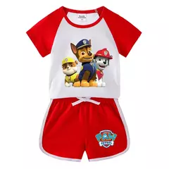 Imagem do Boys Paw Patrol T-shirt manga curta Top e Shorts Set, bebê meninos roupas, roupas dos desenhos animados, terno verão, novo conjunto infantil, 2022, 2pcs