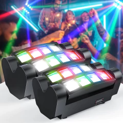 Mini cabeça movente luzes LED, luz de aranha RGBW, lâmpada de feixe do estágio, DJ Disco Party, dança noturna, casamento bar feriado efeito, 8x3W, novo - comprar online